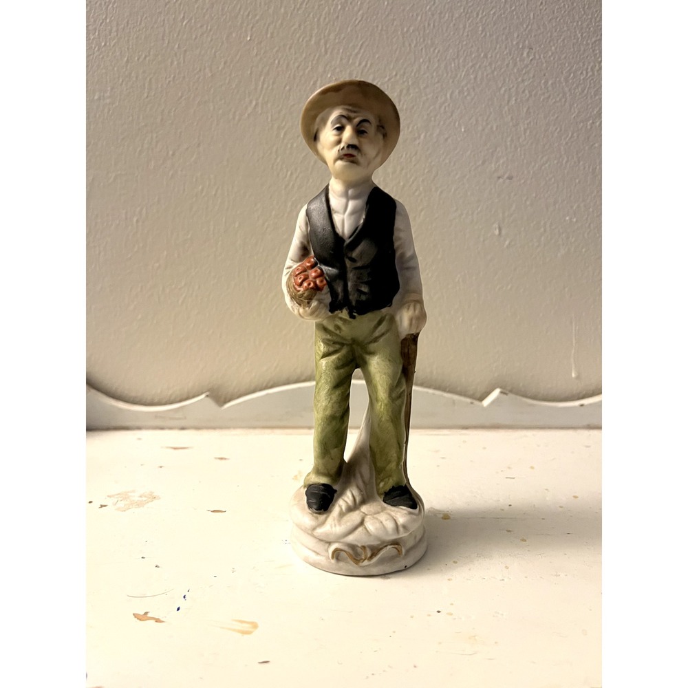 Deville Vintage Porcelain Old Man With Apples 7"